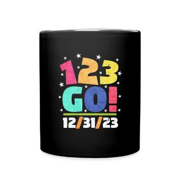 123 Go! Happy 123s Tag 121.12.23 Neujahr 123Sday12 - Tasse einfarbig - Schwarz - Vorne