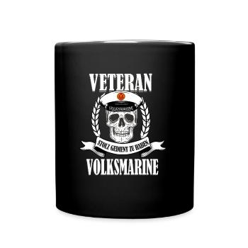 Volksmarine DDR NVA Veteran - Tasse einfarbig - Schwarz - Vorne