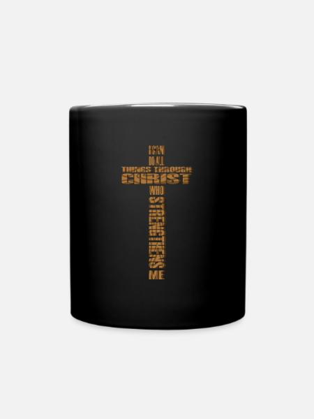 Ich kann alle Dinge durch Christus Cross Women's t - Tasse einfarbig - Schwarz