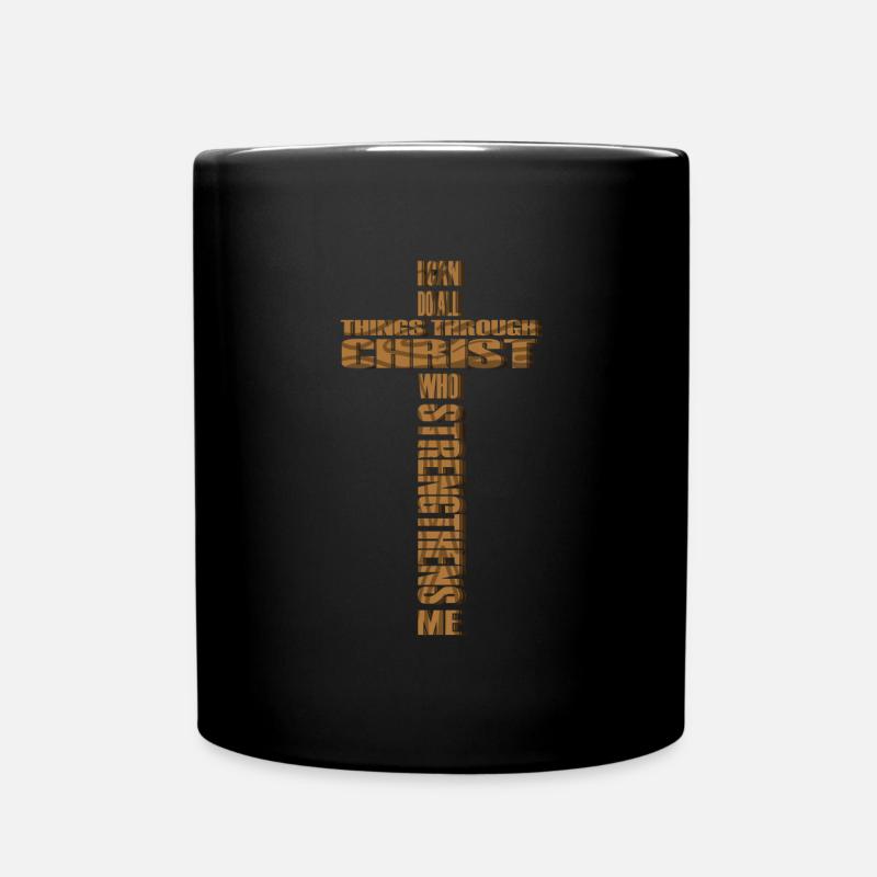 Ich kann alle Dinge durch Christus Cross Women's t - Tasse einfarbig - Schwarz