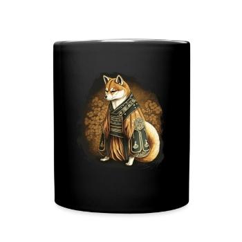 Japan Shiba Inu Hund - Tasse einfarbig - Schwarz - Vorne