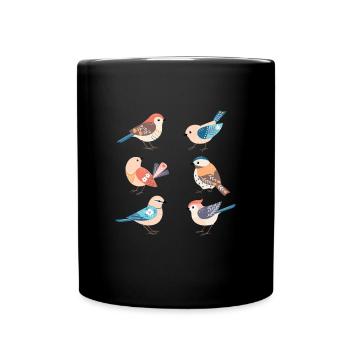 Cute Birds Bird Bird - Full Colour Mug - black - Front