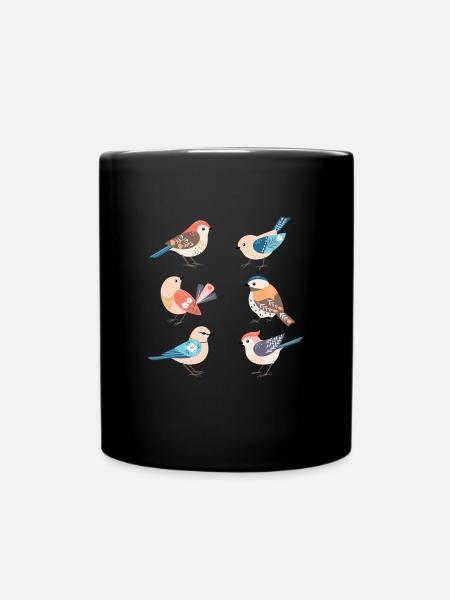 Süße Vögel Vögelchen Vogel - Tasse einfarbig - Schwarz