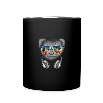 Furet avec des lunettes de soleil fraîches pour les vacanciers - Mug uni - noir - Devant