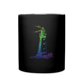 Phare arc-en-ciel - Mug uni - noir - Devant