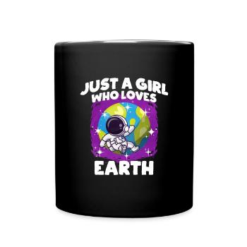 Cadeau de Girl Earth - Mug uni - noir - Devant