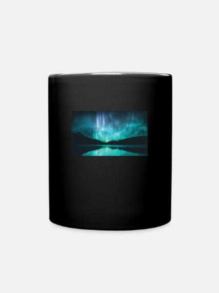 Nordlichter Polarlicht Aurora Borealis - Tasse einfarbig - Schwarz