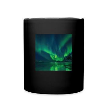 Aurora Borealis Polarlicht Nordlichter - Tasse einfarbig - Schwarz - Vorne