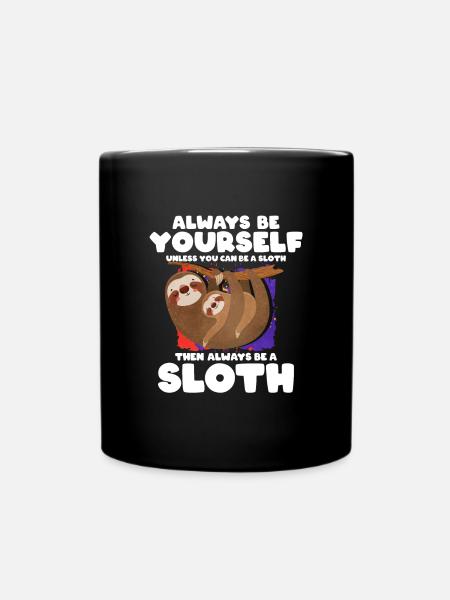 Faultier - Tasse einfarbig - Schwarz