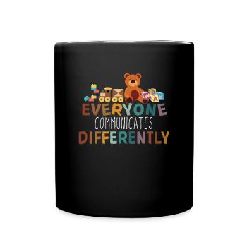 Jeder kommuniziert ein unterschiedliches Autismusb - Tasse einfarbig - Schwarz - Vorne