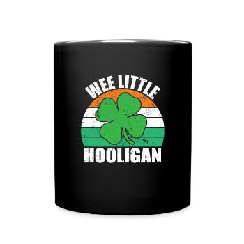 Kinder St. Patricks Day Irish Wee Little Hooligans - Tasse einfarbig - Schwarz - Vorne