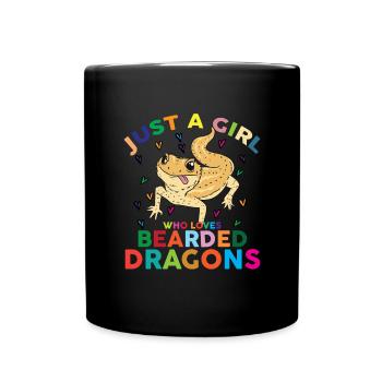 Nur ein M�dchen, das b�rtige Drachen liebt - Tasse einfarbig - Schwarz - Vorne