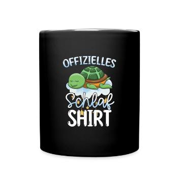 Offizielles Schlafshirt Schildkröte - Tasse einfarbig - Schwarz - Vorne
