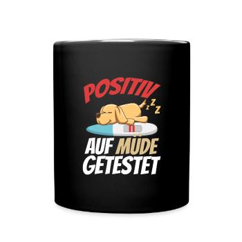 Positiv Auf Müde Getestet Golden Retriever - Tasse einfarbig - Schwarz - Vorne