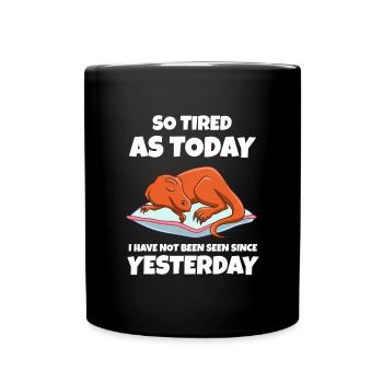 Schlafen Süß Geschenk - Tasse einfarbig - Schwarz - Vorne