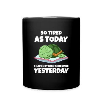 Schlafen Süß Geschenk - Tasse einfarbig - Schwarz - Vorne