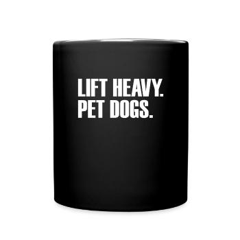 Heben Sie schwere Haustier -Hunde Fitnessstudio Tr - Tasse einfarbig - Schwarz - Vorne