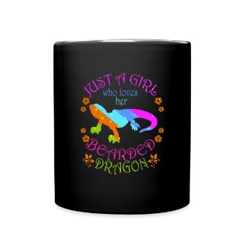 Nur ein M�dchen, das ihren b�rtigen Drachen liebt - Tasse einfarbig - Schwarz - Vorne
