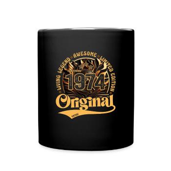 born in 1974 birthday retro vintage 1974 - Full Colour Mug - black - Front