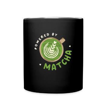 Powered By Matcha Grüntee Japanisch - Tasse einfarbig - Schwarz - Vorne