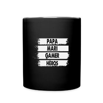Cadeaux papa fête des pères gamer jeux-vidéos mari - Mug uni - noir - Devant