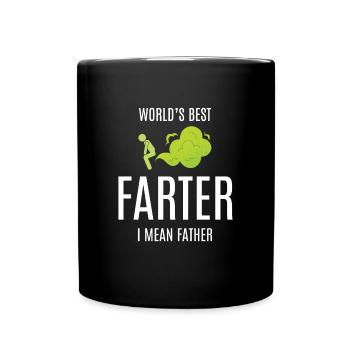 Worlds Best Farter Furz Papa Vater - Tasse einfarbig - Schwarz - Vorne