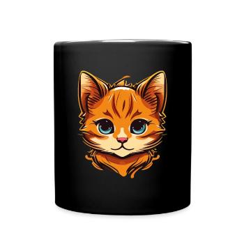 Cool Cute Cat - Full Colour Mug - black - Front