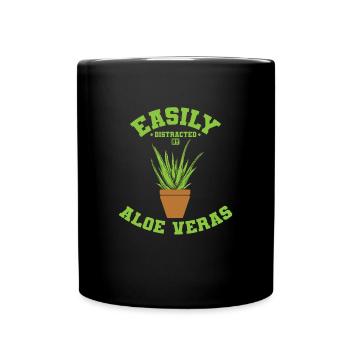 Easily Distracted by Aloe Veras Heilpflanze - Tasse einfarbig - Schwarz - Vorne