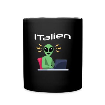 ITalien Alien Informatiker Hacker Coder - Tasse einfarbig - Schwarz - Vorne