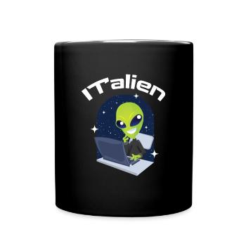 ITalien Alien Informatiker Hacker Coder - Tasse einfarbig - Schwarz - Vorne