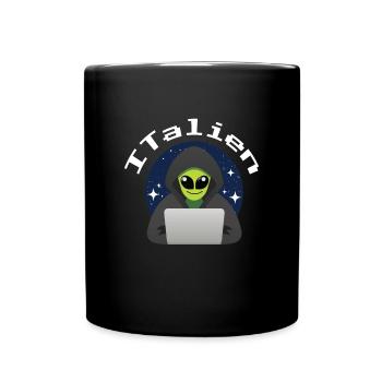 ITalien Alien Informatiker Hacker Coder - Tasse einfarbig - Schwarz - Vorne