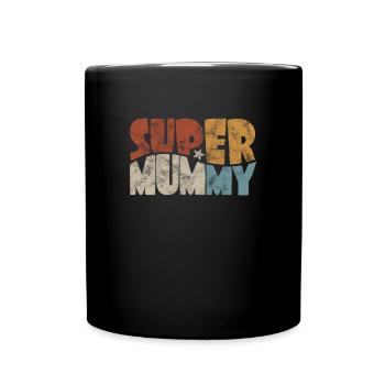 Super Mummy for the best mom in comic style - Full Colour Mug - black - Front