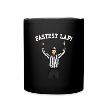 Ahnungslose Sportfan -Schiedsrichter am schnellste - Tasse einfarbig - Schwarz - Vorne