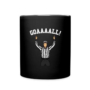 Ahnungslose Sportfan -Schiedsrichter -Tor -Fu�ball - Tasse einfarbig - Schwarz - Vorne