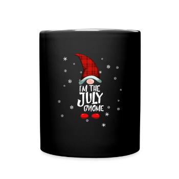 Ich bin der Juli Gnome Funny Family Christmas im J - Tasse einfarbig - Schwarz - Vorne