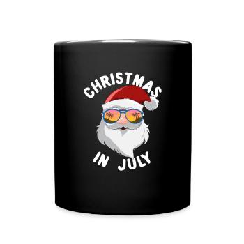 Weihnachten im Juli Santa Beach Urlaub Weihnachten - Tasse einfarbig - Schwarz - Vorne