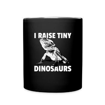 Ich hebe winzige Dinosaurier -Haustier -Bartdrache - Tasse einfarbig - Schwarz - Vorne