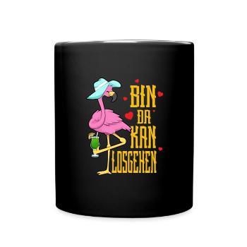 Bin Da Kann Losgehen - Tasse einfarbig - Schwarz - Vorne