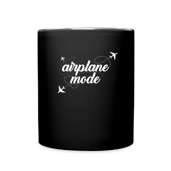 Flugzeugmodus World Traveller Travel Bug Flugzeug - Tasse einfarbig - Schwarz - Vorne