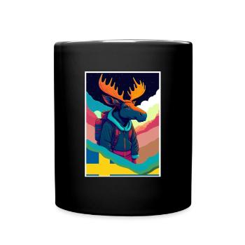 Orignal, Randonnée, Scandinavie Vacances de voyage Suède - Mug uni - noir - Devant