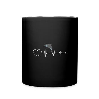 Les créatures marines des amoureux des dauphins protègent le rythme cardiaque - Mug uni - noir - Devant