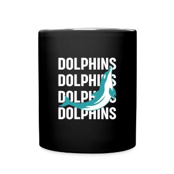 Dolphins Dolphins Dolphins Dolphins Tiere - Tasse einfarbig - Schwarz - Vorne