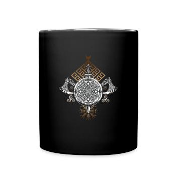 Rune de mythologie de l’arbre à hache viking - Mug uni - noir - Devant