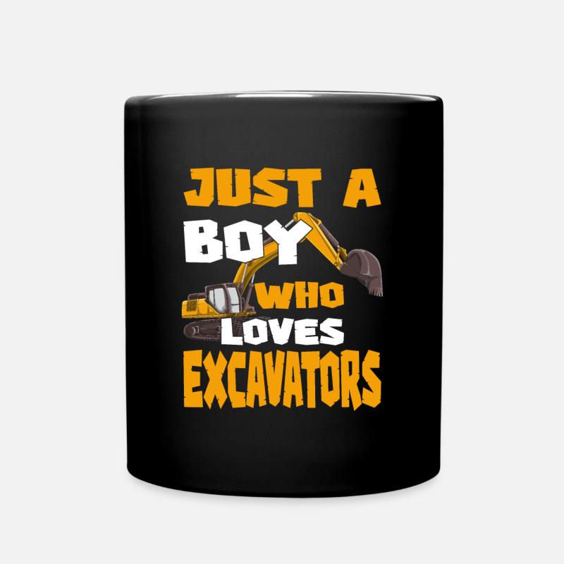 Construction Vehicle Just A Boy Who Loves Excavato - Mug uni - noir