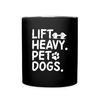 Heben Sie schwere Haustiere Fitnessstudio Training - Tasse einfarbig - Schwarz - Vorne
