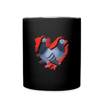 Taube - Tasse einfarbig - Schwarz - Vorne