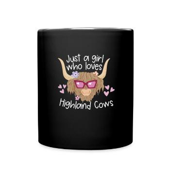 Nur ein M�dchen, das Highland Coughs Frauen liebt - Tasse einfarbig - Schwarz - Vorne