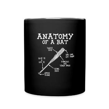 Anatomie eines Fledermaus -Baseballspieler -Baseba - Tasse einfarbig - Schwarz - Vorne