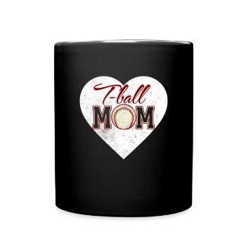 T-Ball Mom Heart Tee Ball Baseball Womens Tee-Ball - Tasse einfarbig - Schwarz - Vorne
