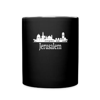 Jerusalem Skyline J�discher Urlaub Israel Urlaub - Tasse einfarbig - Schwarz - Vorne